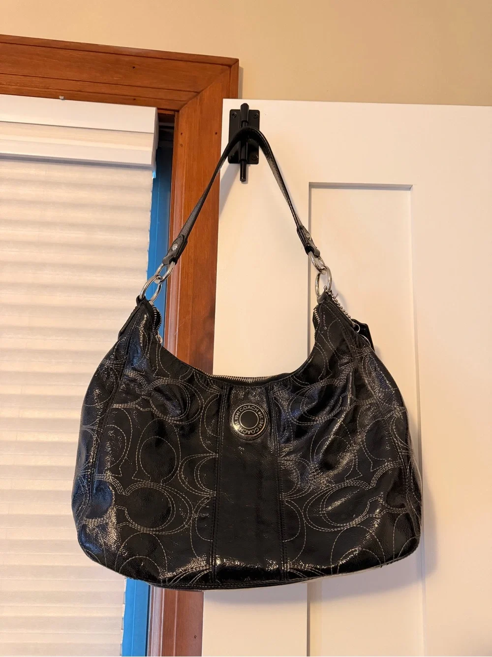 Coach Black Quilted Signature Hobo Bag